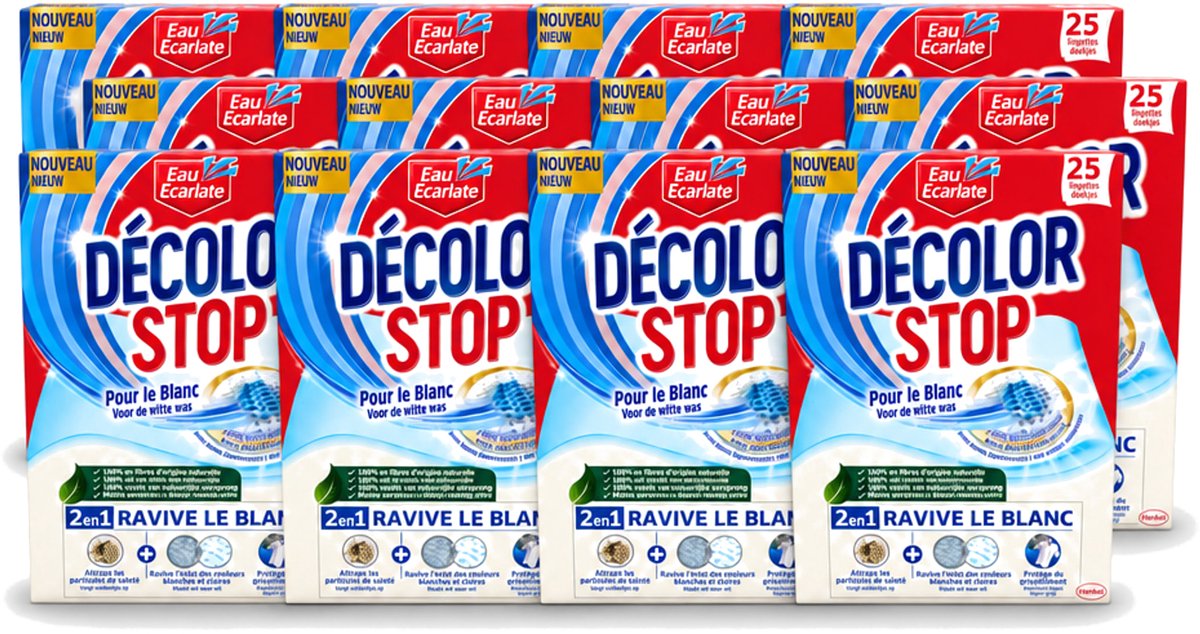12 x Eau Eclarate - Sublim Blanc - Ultra Witmakend - 25 doekjes - Voordeelverpakking - 12 stuks