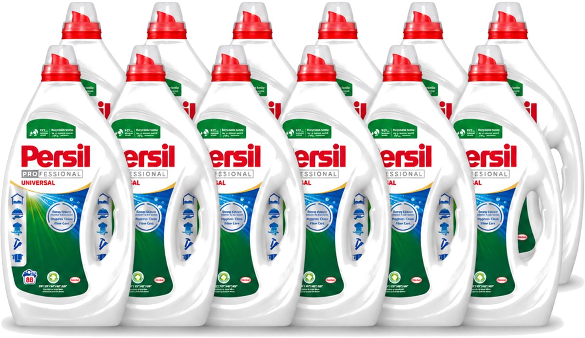 12 x Persil Professional - Universal - Vloeibaar Wasmiddel - Witte en Gekleurde Was - 88 Wasbeurten - Voordeelverpakking - 12 stuks