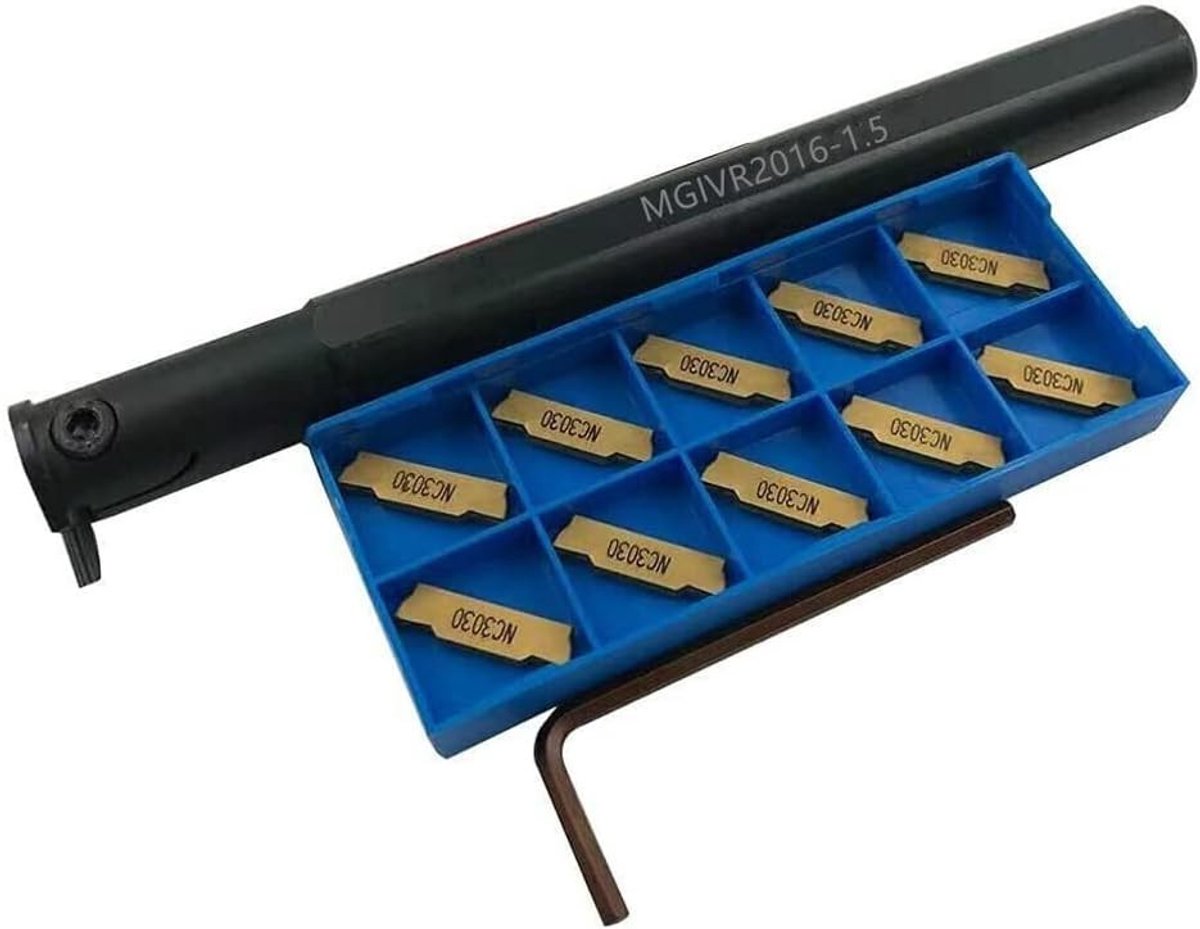 Interne Groeven Draai Gereedschap Houder met 10 Stuks MGMN150 Hardmetalen Snij-inserts voor Staal Bewerking