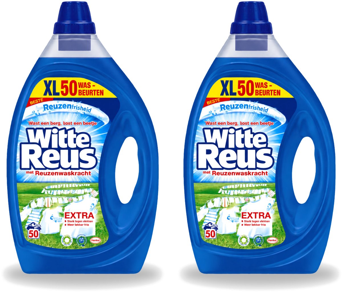 2 x Witte Reus - Vloeibaar Wasmiddel - 50 Wasbeurten - Voordeelverpakking - 2 stuks