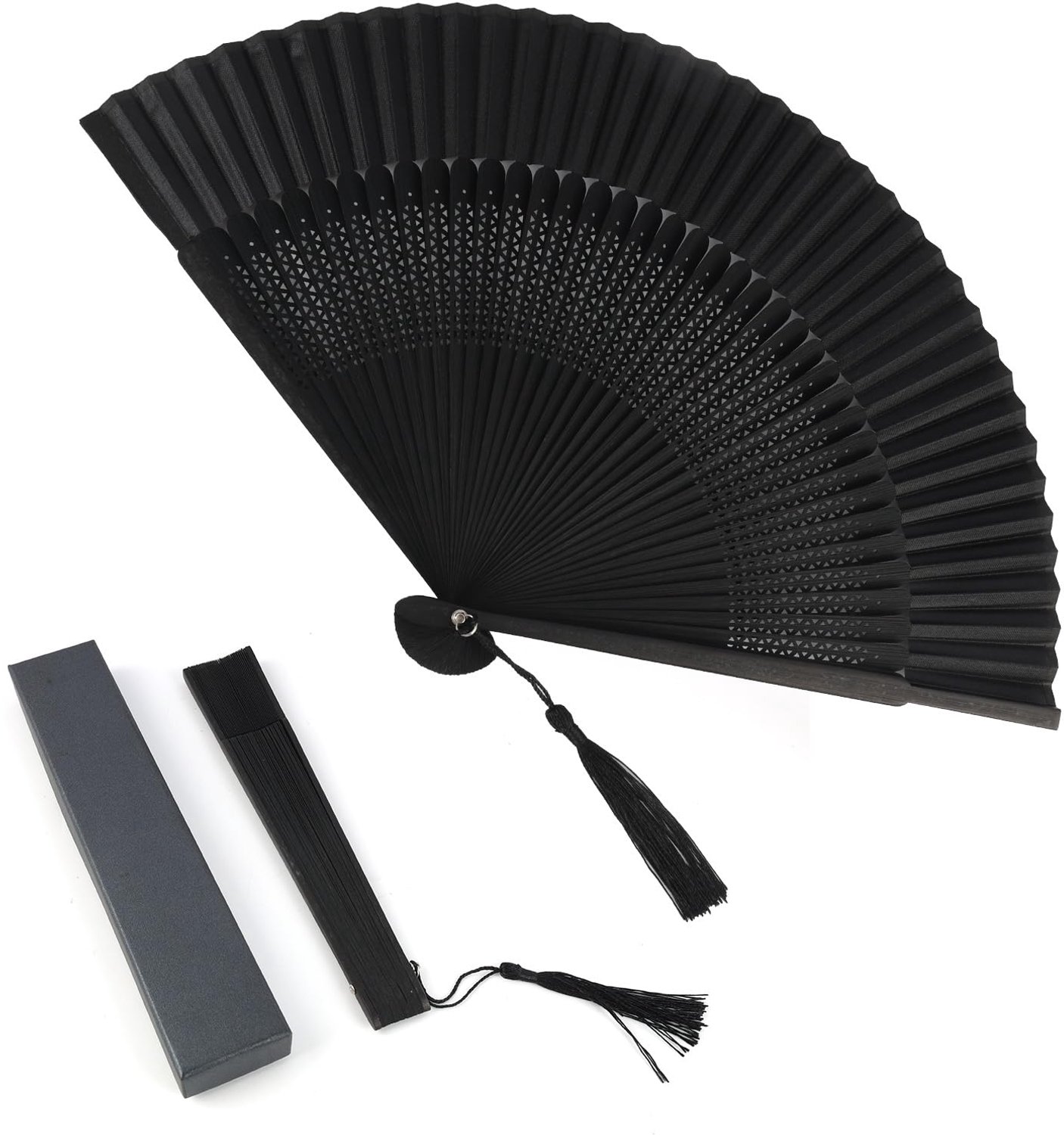 Handgemaakte zijden vouwwaaier van bamboehout - Japanse vintage retro stijl - decoratie voor thuis, feest, bruiloft - ShopVlot