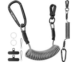 SURPHY 2 stuks Uitschuifbare TPU-staalkabel Telefoonbeveiliging Outdoor