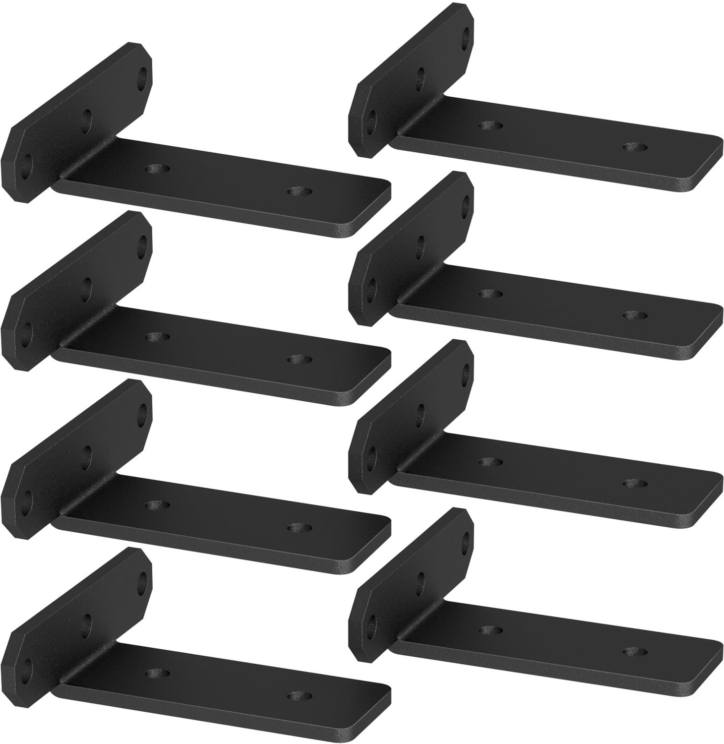 TESSTINA Plankhouder, Onzichtbaar 80kg Draagkracht, Zware Belasting, Plankdrager Metaal, Zwart, 3,8 cm Hoogte voor Plank, Hoek, Wandhouder, Plankhoek,