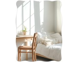 TSKDKIT Golvende wandspiegel, 40 x 30 cm, voor muren, zelfklevend, zonder boren, frameloze acrylspiegels voor badkamer, kledingkastdeuren, hal