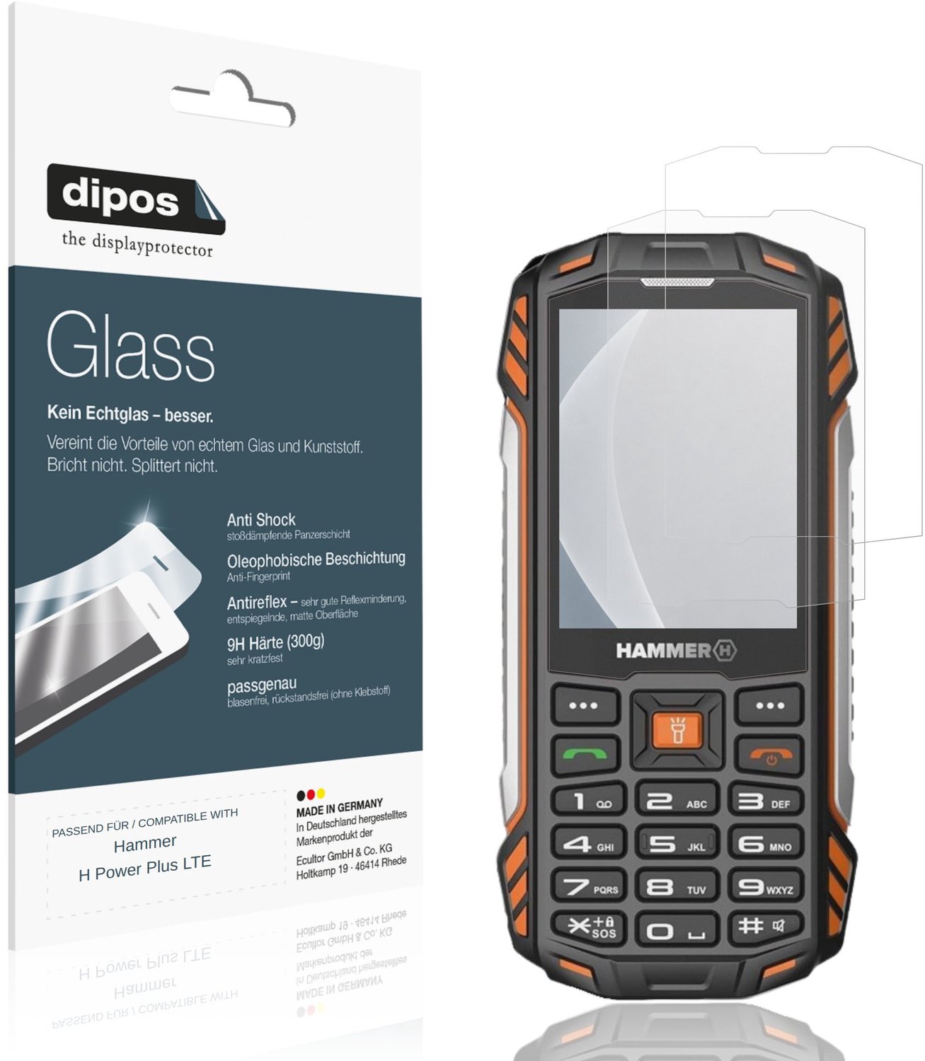 dipos – 2x Matte Pantserfolie geschikt voor Hammer Power Plus LTE | 9H Screenprotector