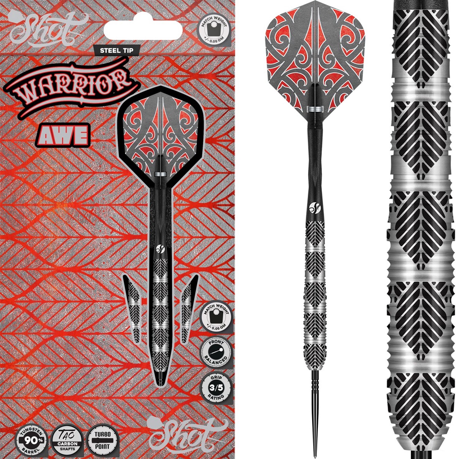 Shot Warrior Awe Turbo Point 90% - Dartpijlen