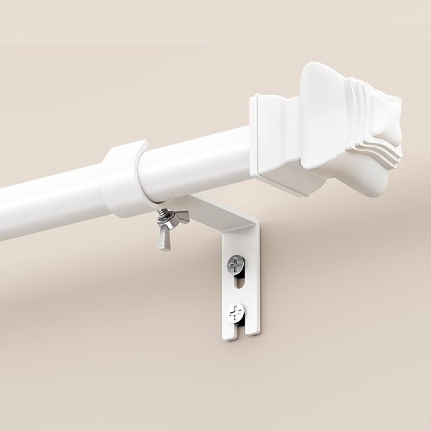 SnelShoppen - Verstelbare Gordijnroede 81-159 cm Metaal Ø19.5mm Robuust met Steunen voor Slaapkamer, Woonkamer, Wit
