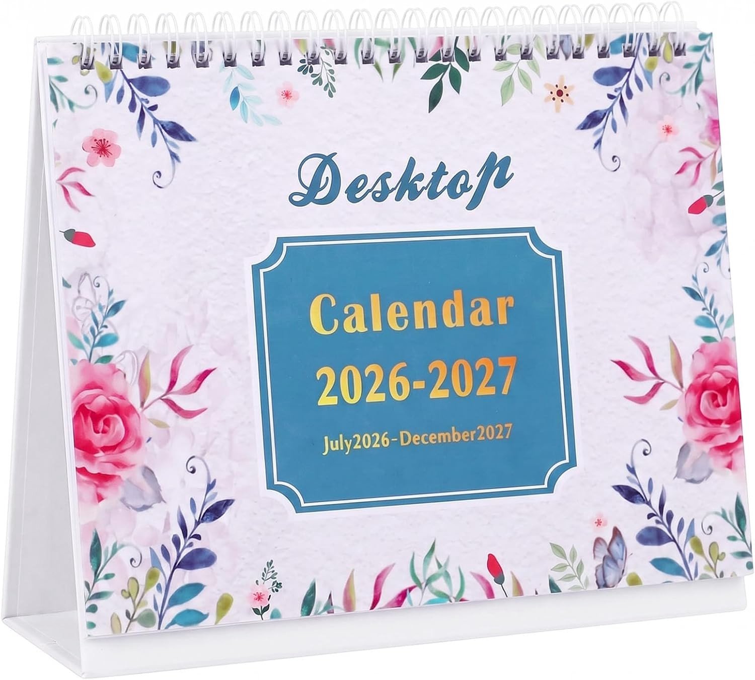 Tafelkalender - Multi-kleur - 19 x 21 cm - 18 Maanden van Juli 2026 tot December 2027 - Voor Thuis en Kantoor