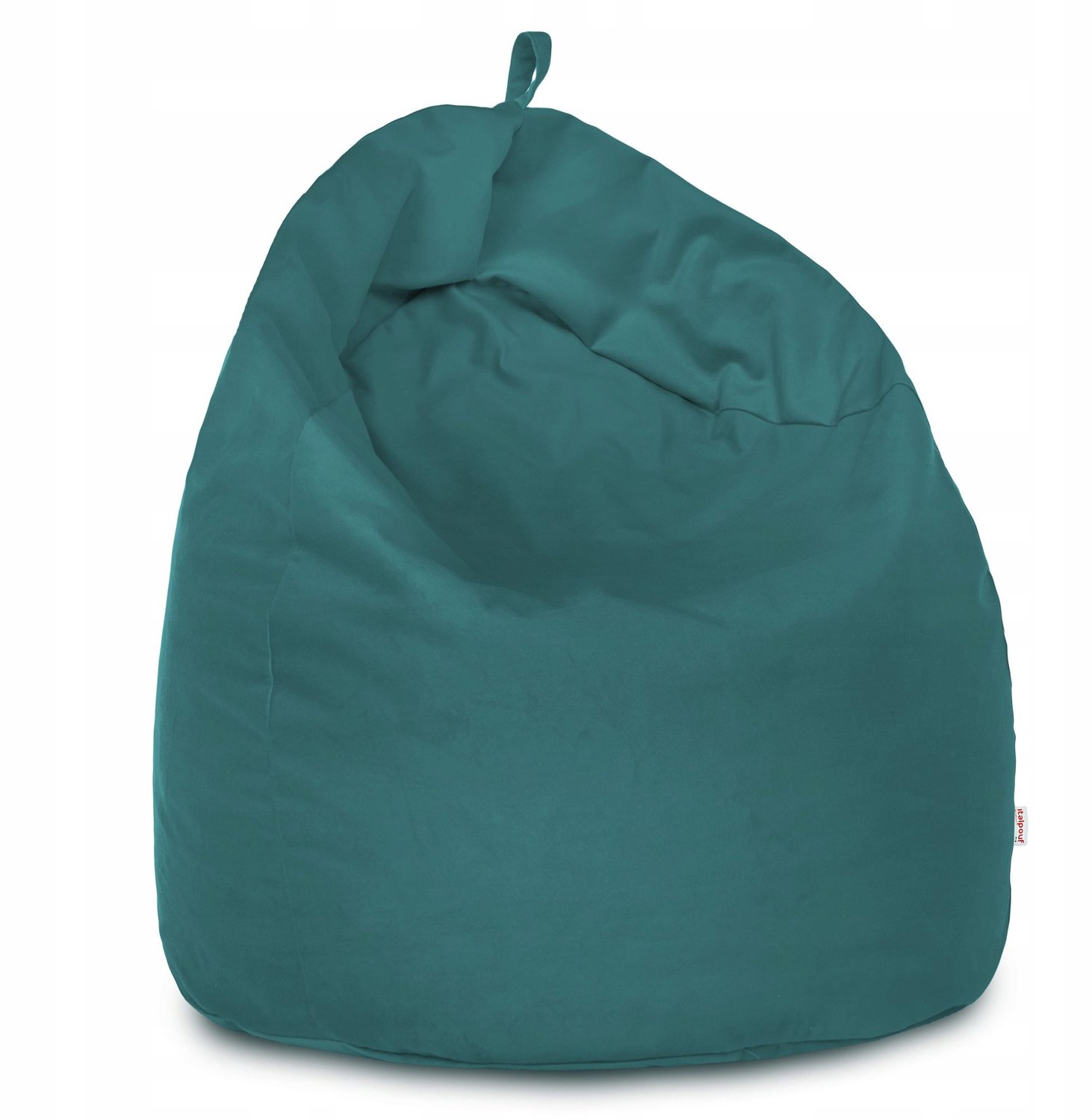 Italpouf XXL Blauwe Sako Poef Fauteuil van Zacht Velours met Korrels