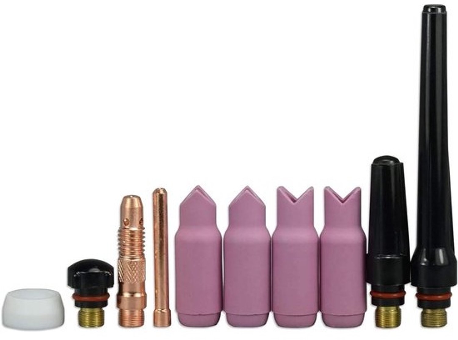 TIG Spantang Set - Laskoppen Kit - Precisie Lassen - Keramische Cups 90 Graden - 1.6 mm - Blauw