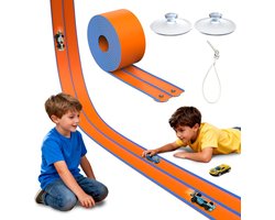 QEVA Racebaan Elektrisch - Elektrische Racebaan - Autoracebaan - Oranje - 20cm x 6cm x 20cm