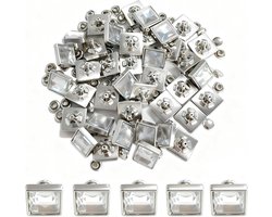 ZAHD 40pcs Metal Double Cap Rivets with Rhinestone Quick Rivets Spot Rivets for DIY Leather Feet for Bags Crystal Stud - ShopVlot