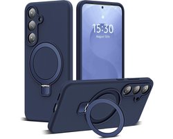 Hoesje Geschikt voor Samsung Galaxy A18 Hoesje – Navy – Zachte Siliconen Backcover met Ring – MagSafe Geschikt – Slim & Beschermend Galaxy A17 hoesje
