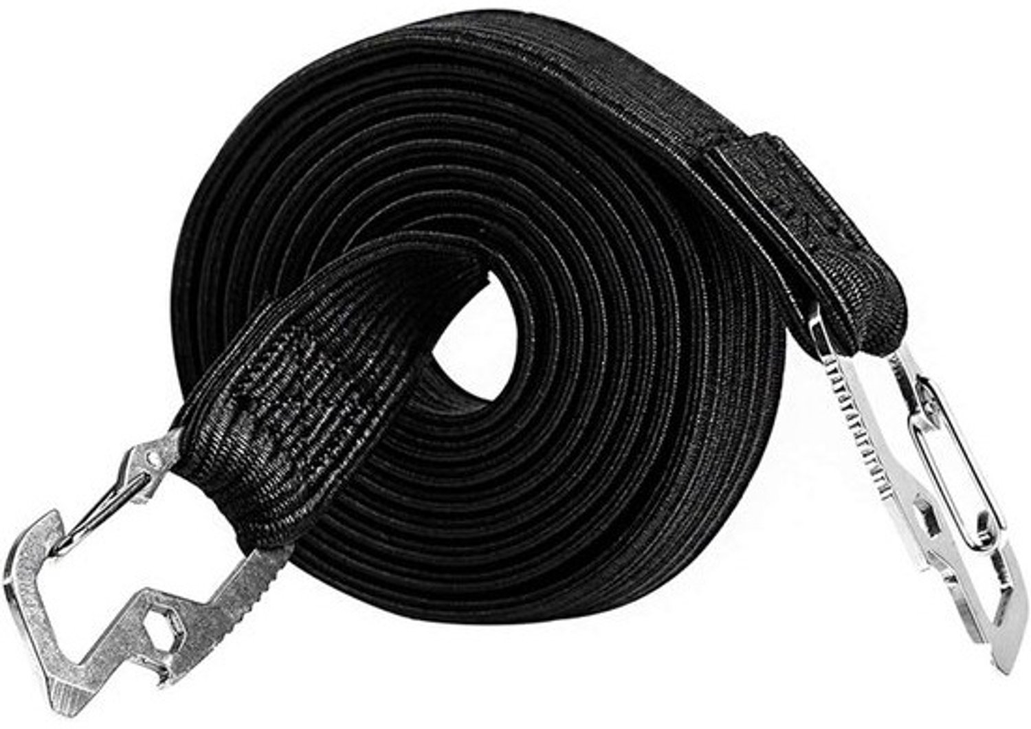 Bagage Elastiek - Spanbanden met Haken - Vervoer Vastzetten - Versterkte Stiksels - 2 Meter - Zwart
