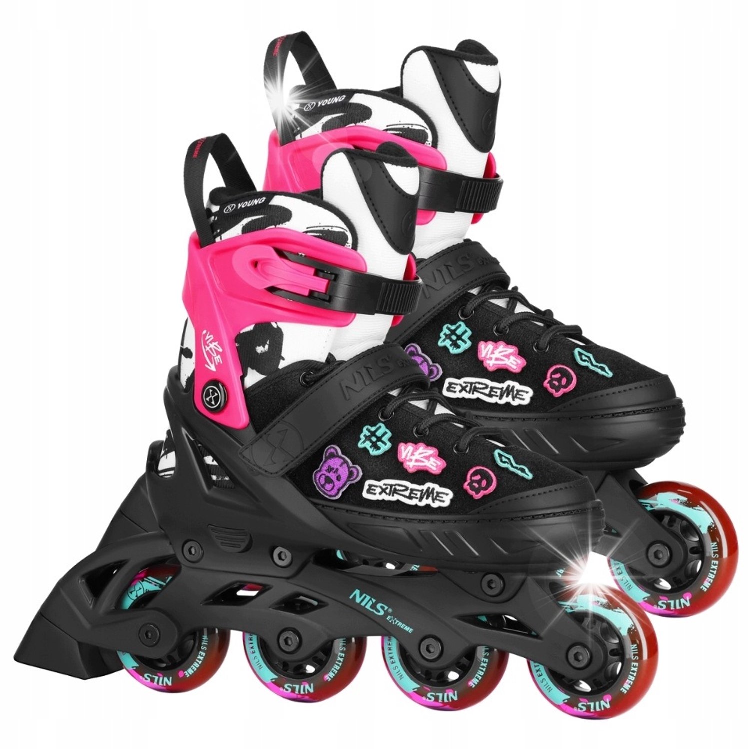 Verstelbare rolschaatsen voor meisjes met verwisselbare patches