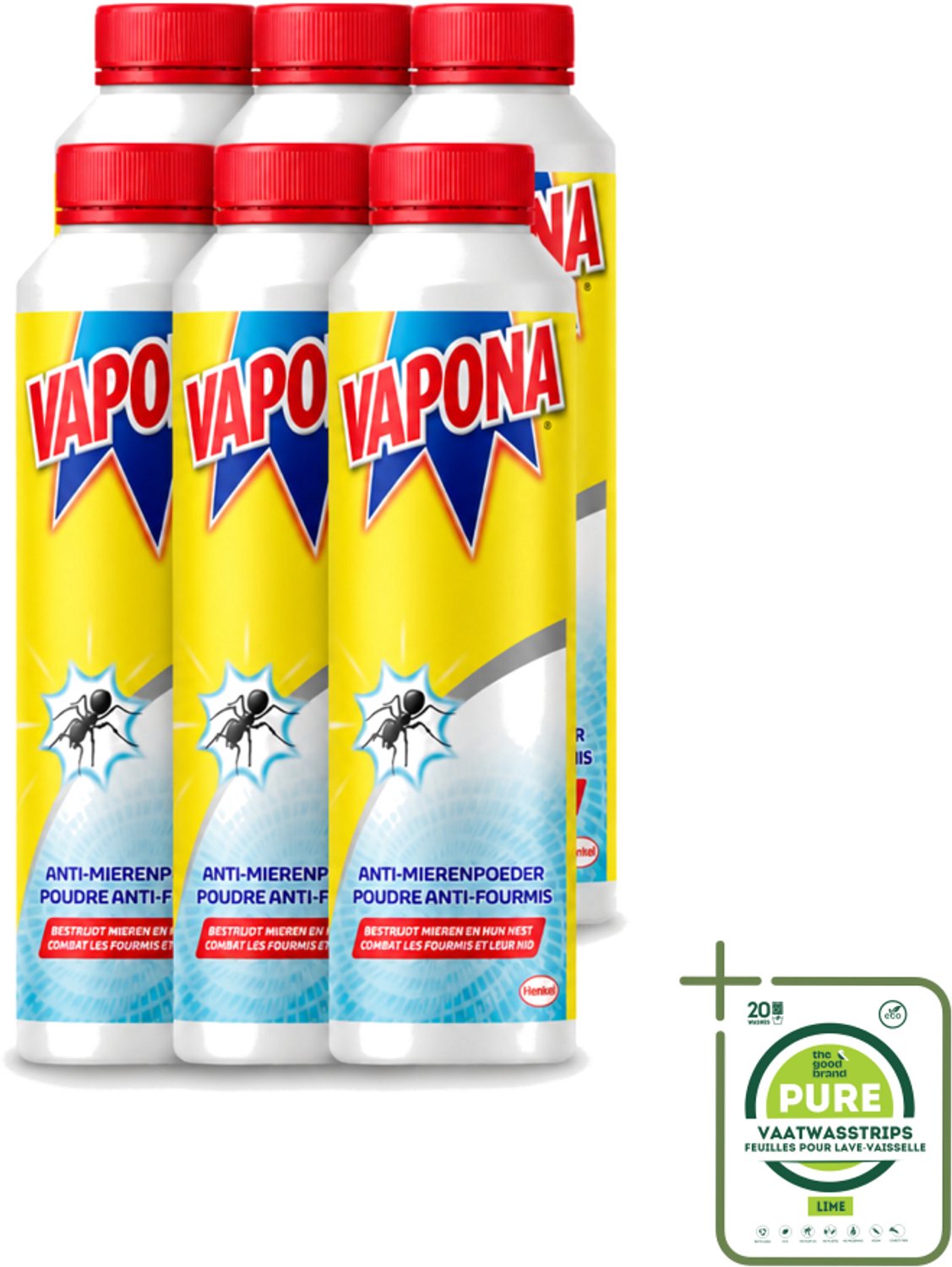 6 x Vapona - Anti Mierenpoeder - Effectief Tegen Hele Kolonie - 150g - Grootverpakking - Vaatwasstrips - Anti Mierenpoeder - Mierenbestrijding - Mierenbestrijding Buiten - Mierennest Bestrijding - Mierenpoeder 150g