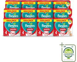 12 x Pampers - Baby-Dry Pants - Luierbroekjes - Maat 4 (9-15 kg) - Comfort Fit - 108 Luiers - Grootverpakking - Vaatwasstrips - Baby Luier - Baby Droge Huid - Snel Verschonen - Luier Voor Baby - Luier Maat 4
