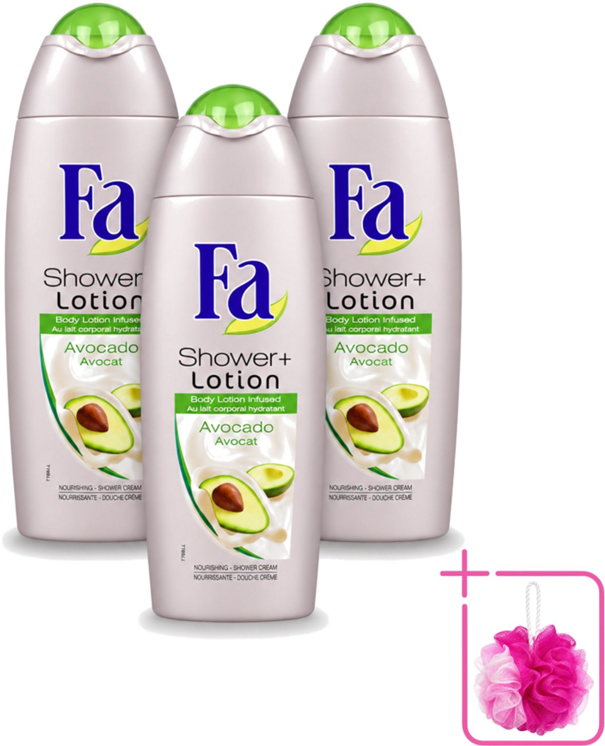 3 x Fa - Douchecrème Met Lotion - Avocado - 250 ml - Bulkverpakking - Douchecrème - Douchemop - Bodylotion
