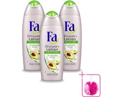 Fa 3 x - Douchecrème Met Lotion - Avocado - 250 ml - Bulkverpakking - Douchecrème - Bodylotion