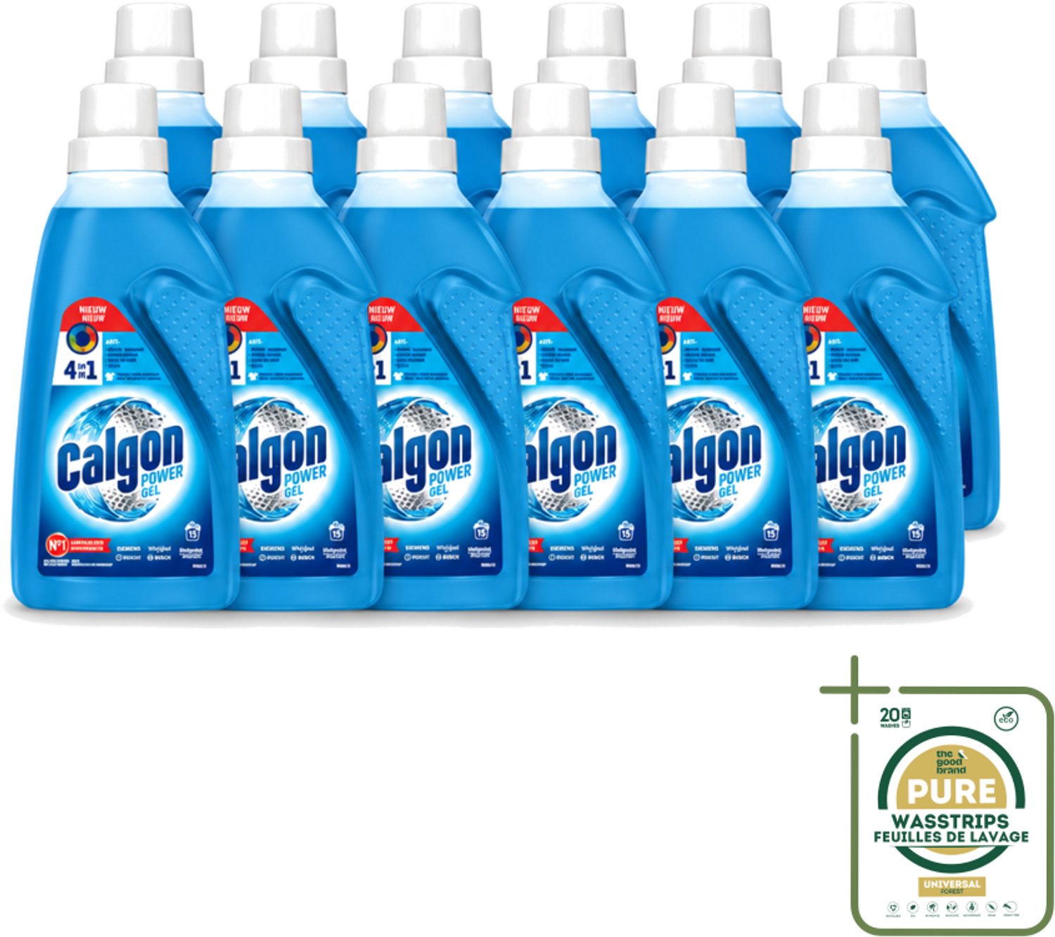 12 x Calgon - Wasmachinereiniger - Gel - Tegen Kalkaanslag / Wasmiddelresten / Geuren - 750 ml - 15 Wasbeurten - Wasmachine Reinigen - Kalkvrije Wasmachine - Wasmachine Beschermen - Wasmiddelresten Verwijderen - Wasmachine Geuren Verwijderen