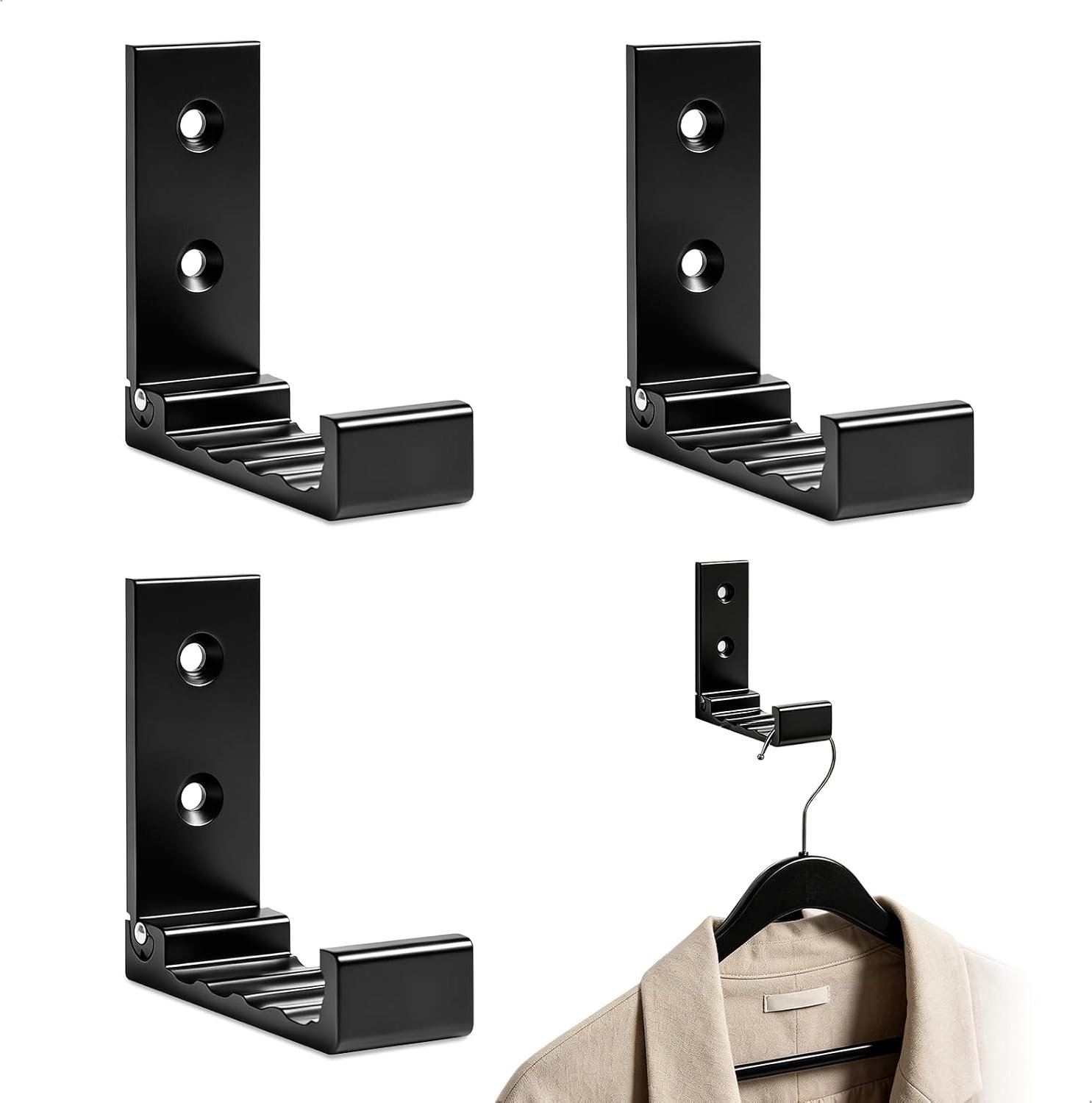Wandhaken opvouwbaar - 90° aluminiumlegering - met schroef - ideaal voor jas en tas - ShopVlot