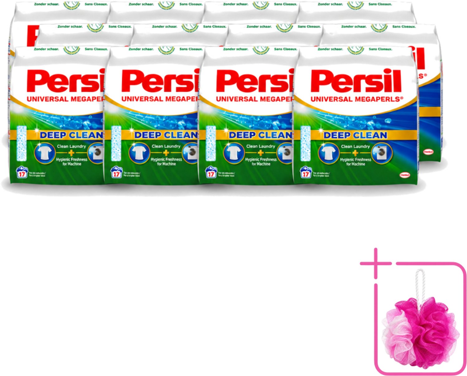 12 x Persil Universal Megaperls - Waspoeder - Witte en Gekleurde Was - 17 Wasbeurten - Bulkverpakking - Waspoeder - Douchemop - Was