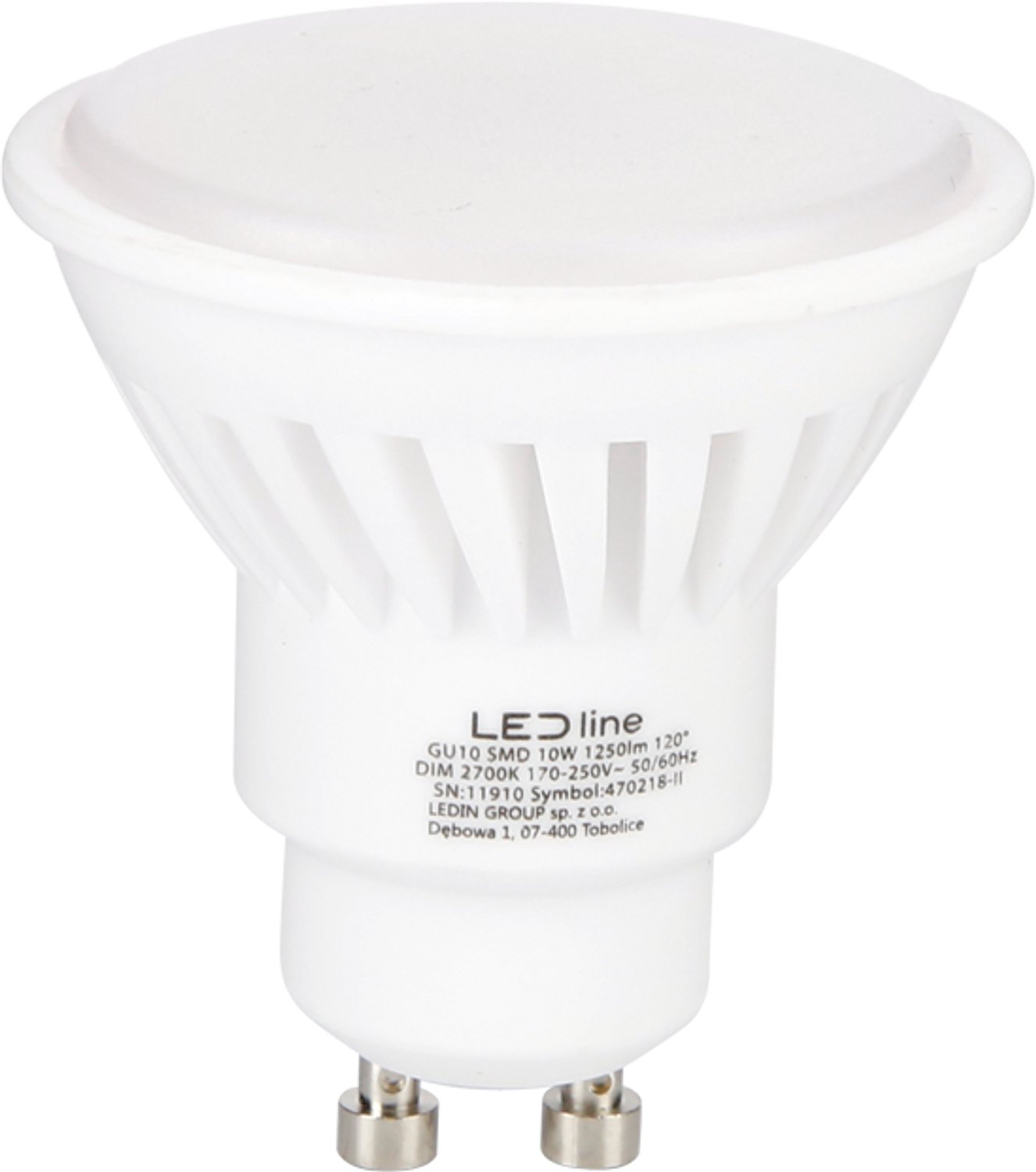 LED Line - LED spot GU10 dimbaar - 10W vervangt 100W - 2700K warm wit licht