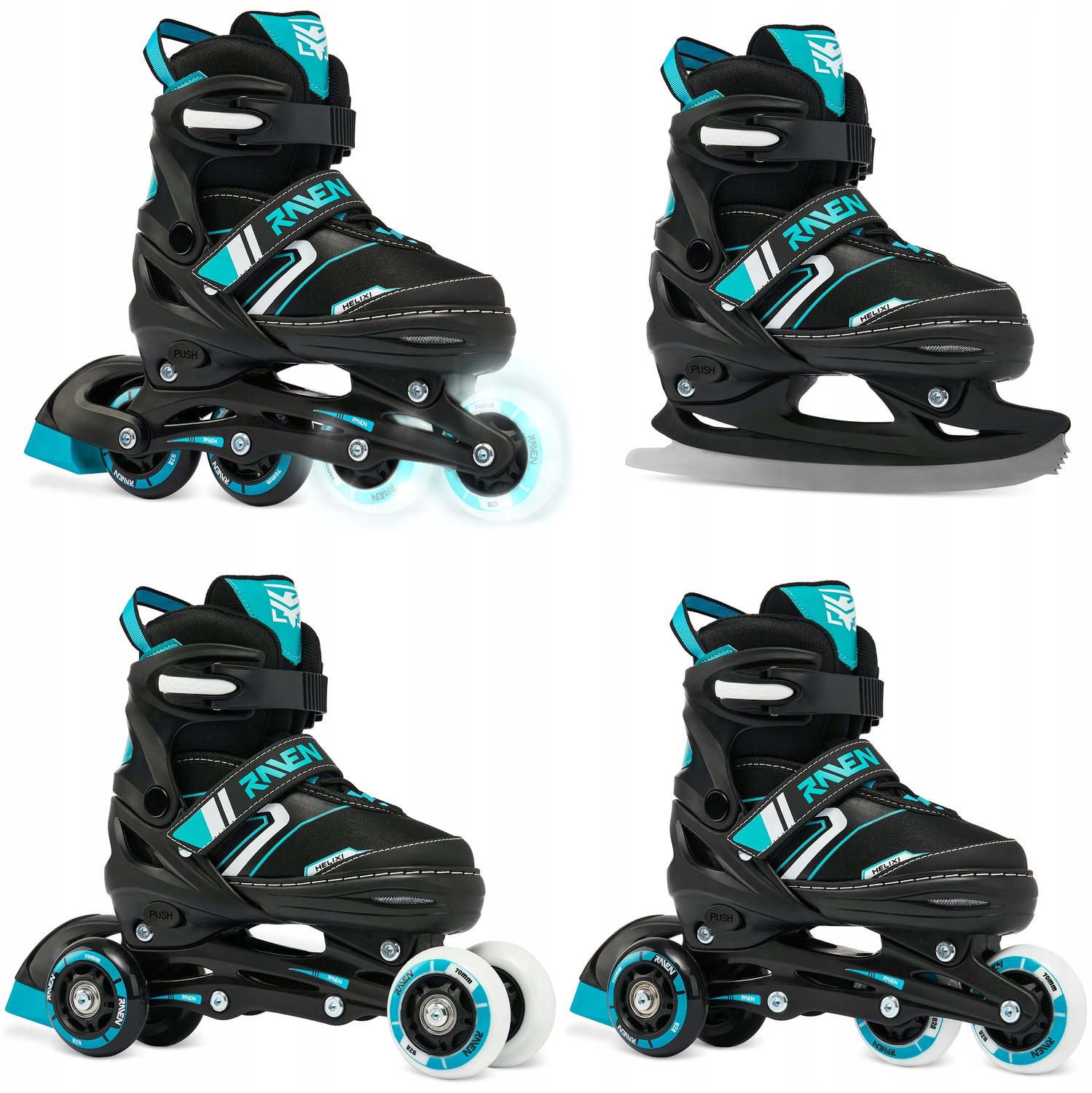 Verstelbare 4-in-1スケート/inline skates met LED-wielen