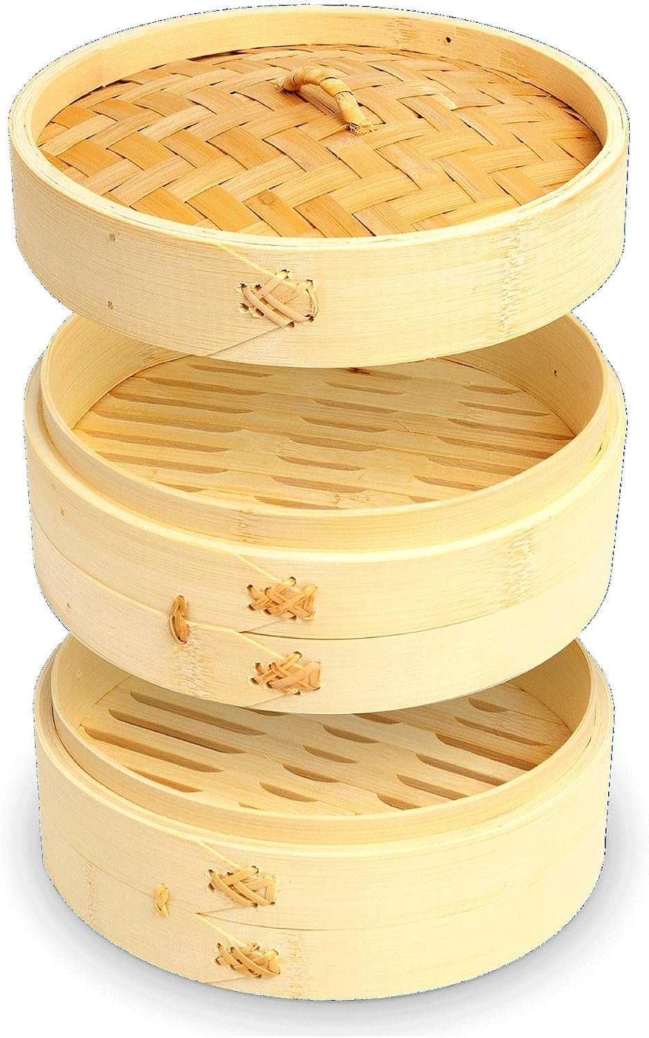 Luxury - 2 ply - Steamer basket - Ø21cm - Bamboo steamer - Steamer basket bamboo - Steamer basket with lid - ShopVlot