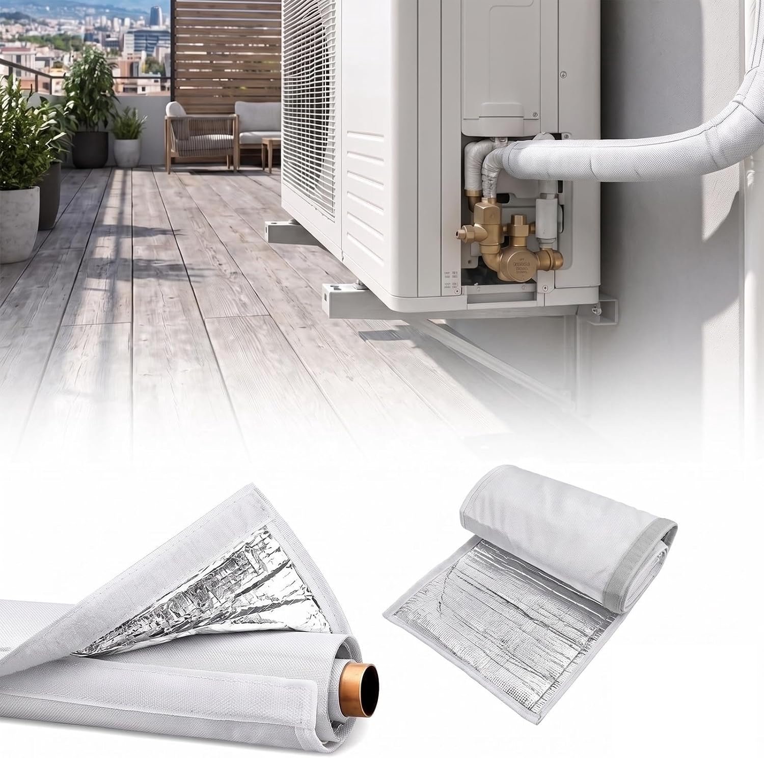 3 laags Klimaatslang Isolatie,180x25cm 600D Oxford, voor split unit - ShopVlot