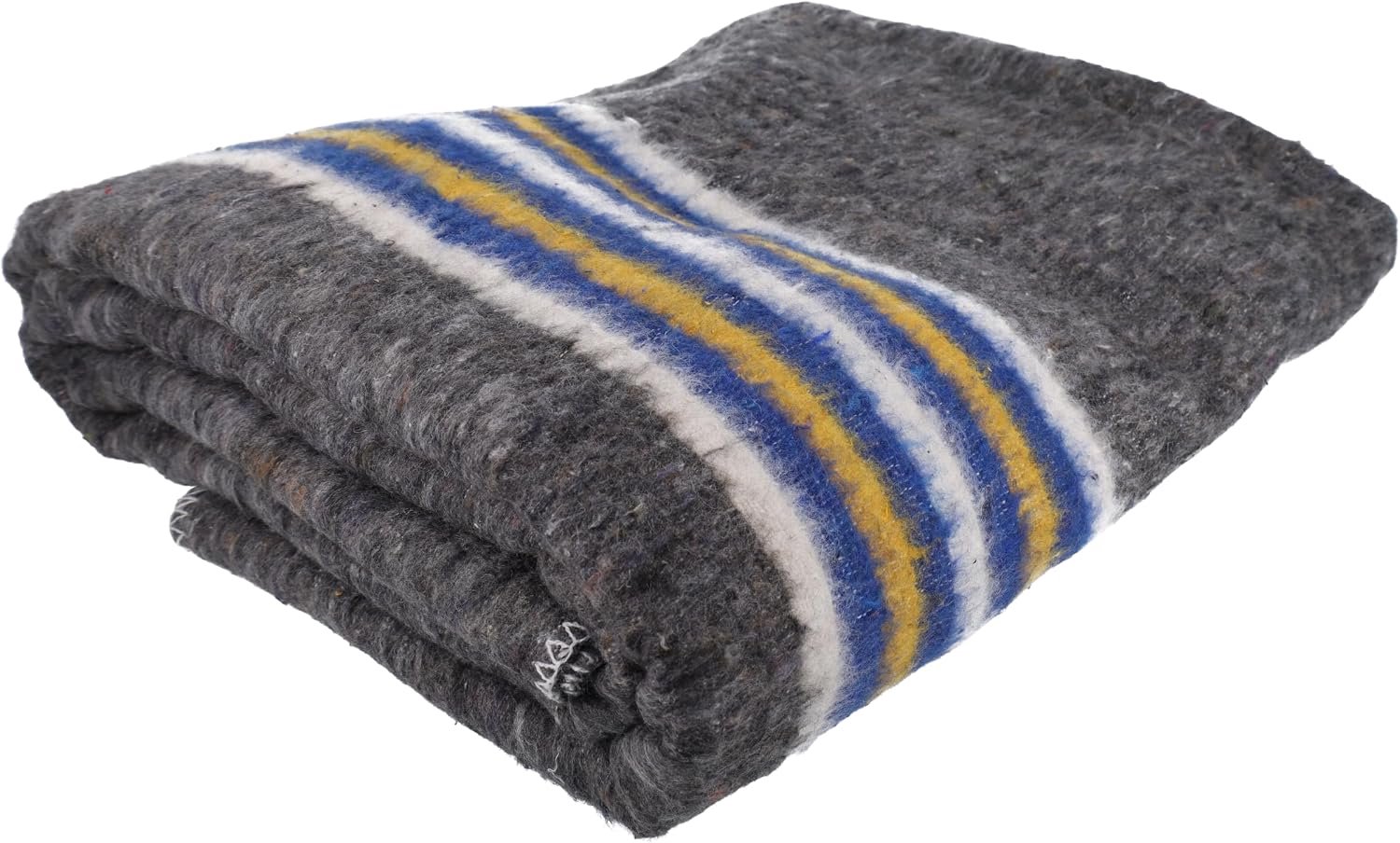 Verhuisdeken 150cm x 200cm - Grijs met blauwe en gele strepen - Voor het beschermen van meubels - 1 stuk - ShopVlot