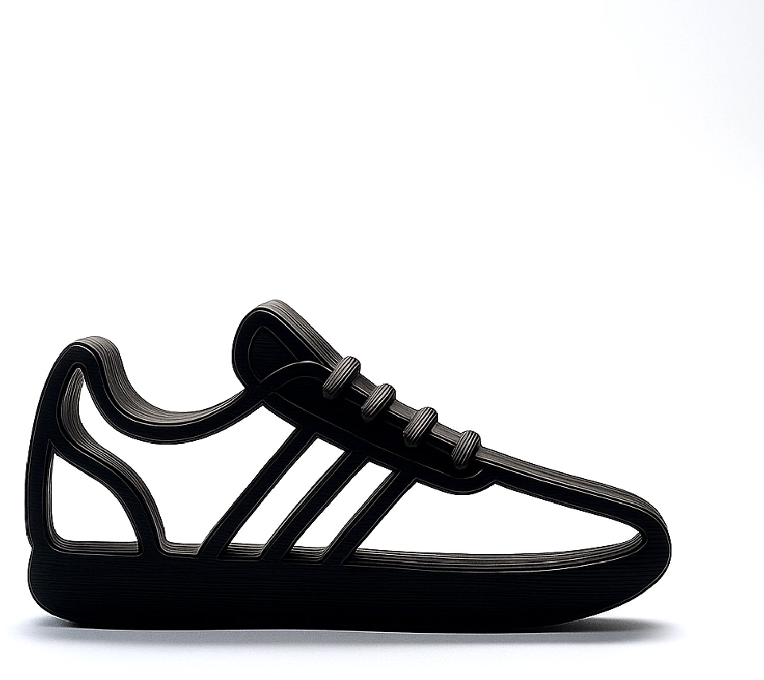 Sneakerdecoratie - drie strepen - zwart - 20 cm breed