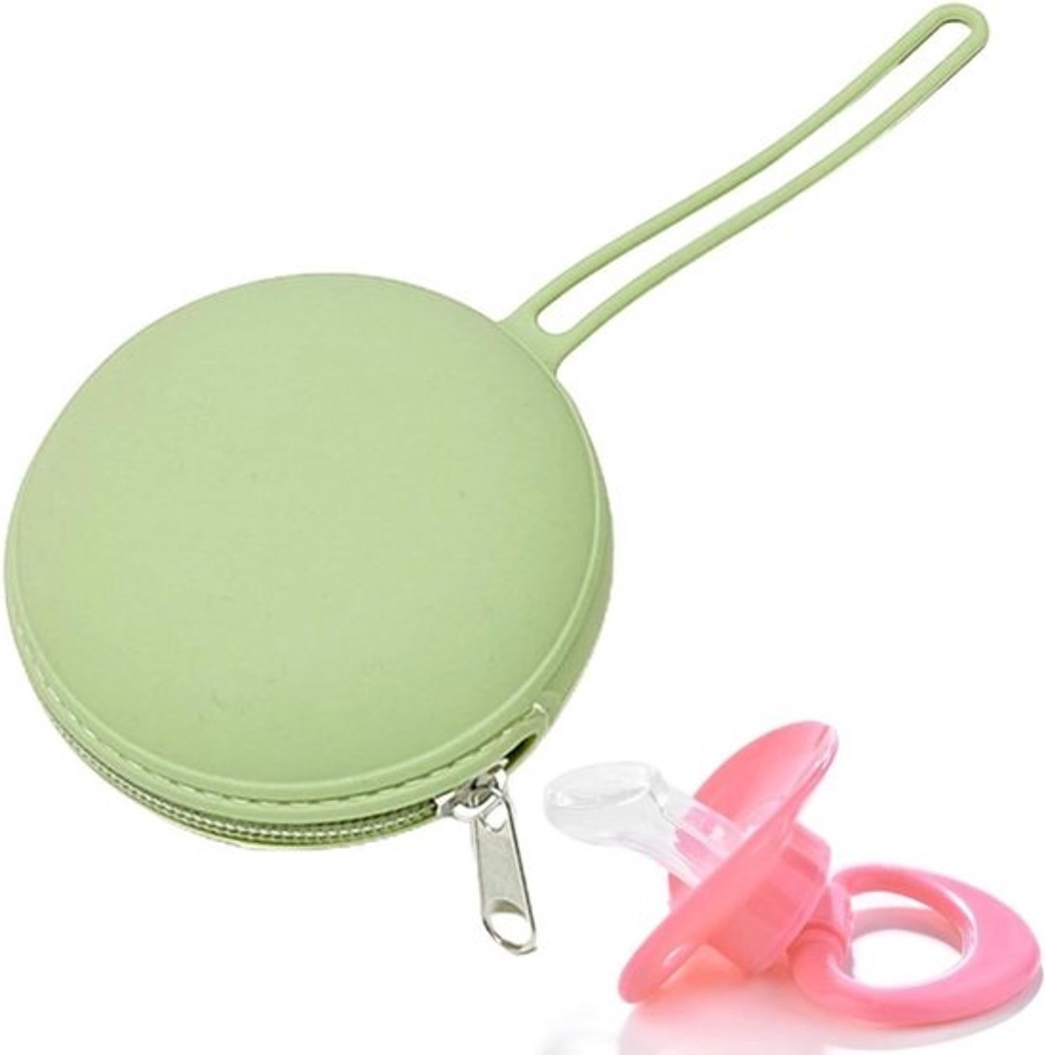 Siliconen hoes - Fopspeen tasje - Hygiënisch opbergen - Waterdicht en stofvrij - 12 x 9.5 x 5.2 cm - Groen