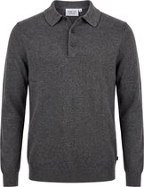 Donkergrijze polotrui van cashmere blend met lange mouwen en Vercate-merklabel.