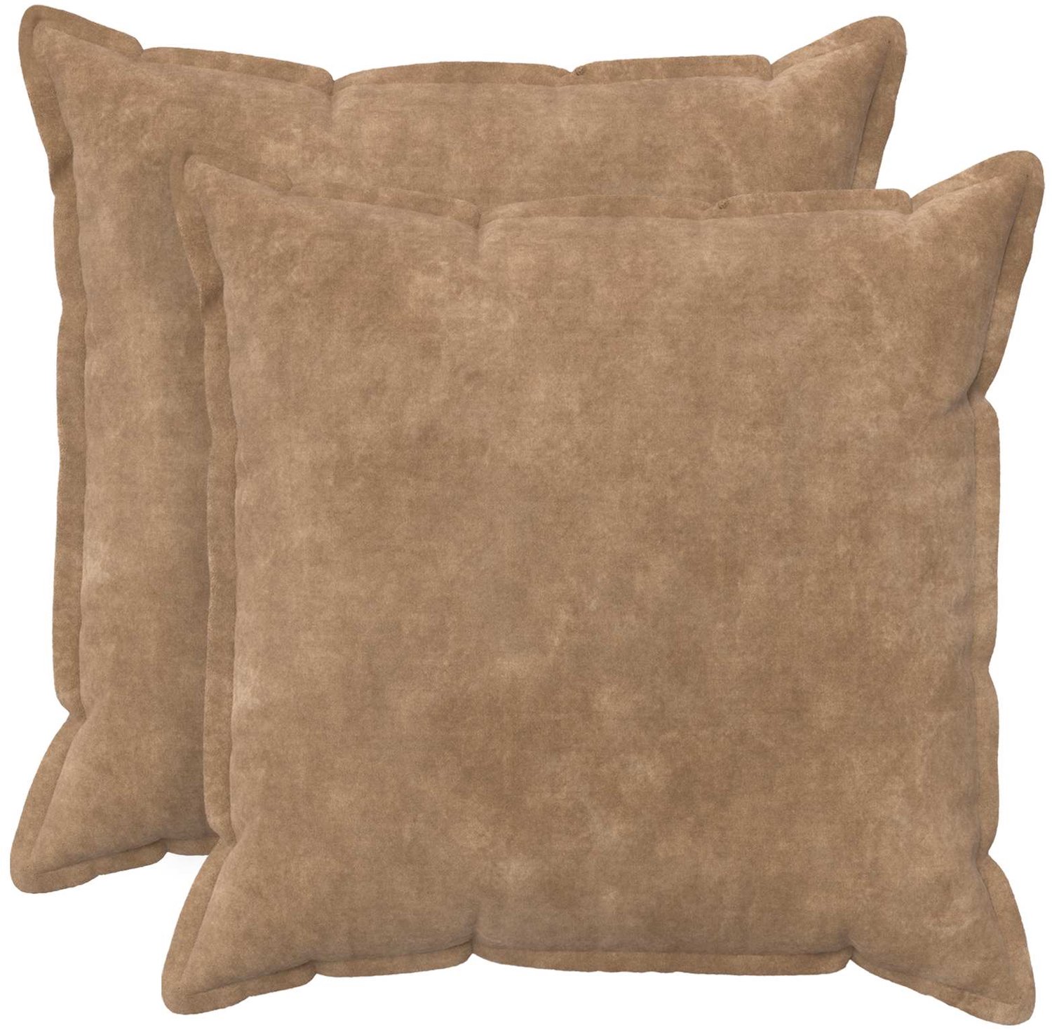 vidaXL Dekenkussen - 2 - st - HOUTEN - Taupe - 65 - x - 65 - cm - Microfiber - Fleece