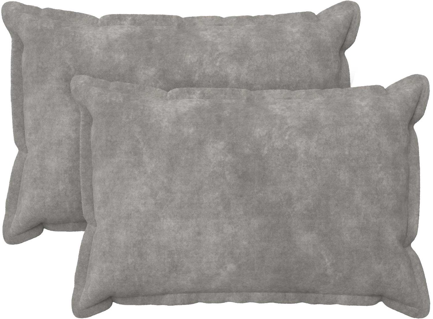 vidaXL Dekenkussen - 2 - st - HOUTEN - Lichtgrijs - 30 - x - 50 - cm - Microfiber - Fleece