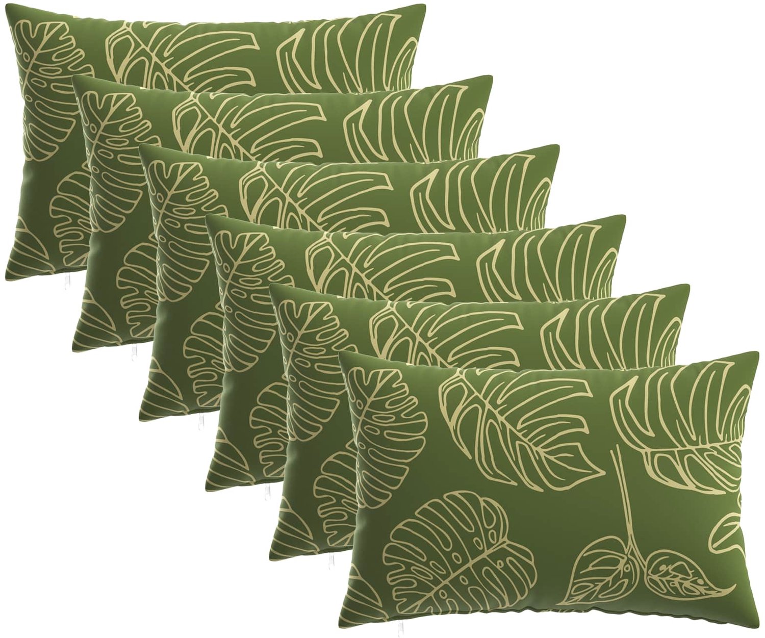 vidaXL Dekenkussen - 6 - st - HEERLEN - Blad - Design - 40 - x - 60 - cm - Polyester Bladontwerp