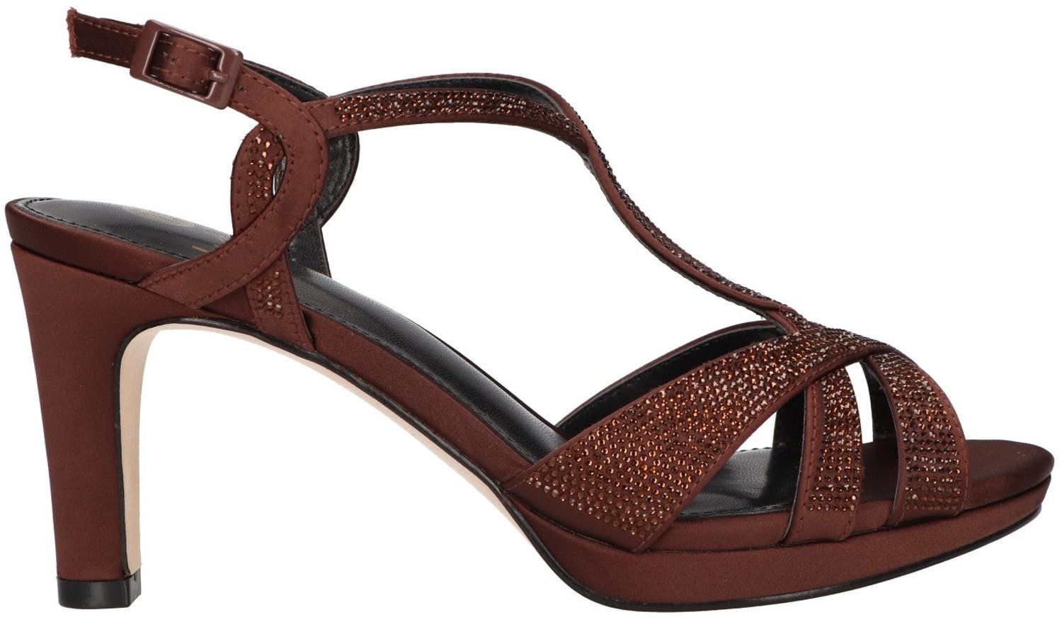 La Strada Hakken Bruin Glitter - Damesschoenen - Maat - 41