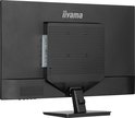 Achterkant van de zwarte iiyama monitor met duidelijk zichtbare USB- en HDMI-poorten.