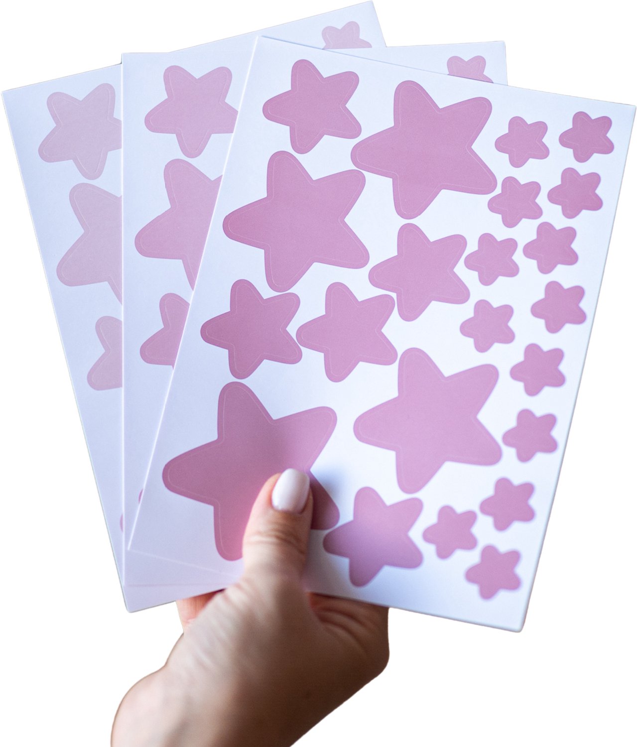 LILIMAUS Muurstickers kinderkamer - 132 sterren - zelfklevend - oudroze