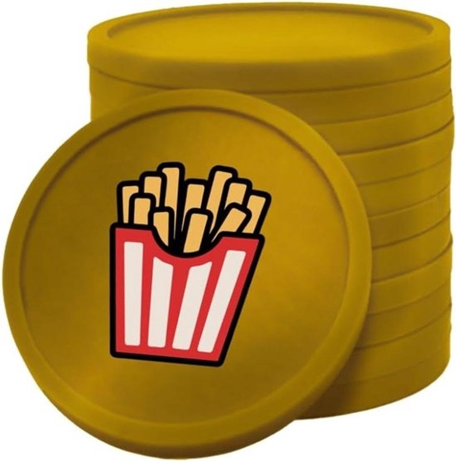Frietjesconsumptiemunten - Plastic betaalmunten - Betalen op evenementen - Herkenbaar ontwerp - 29 mm diameter - Goud