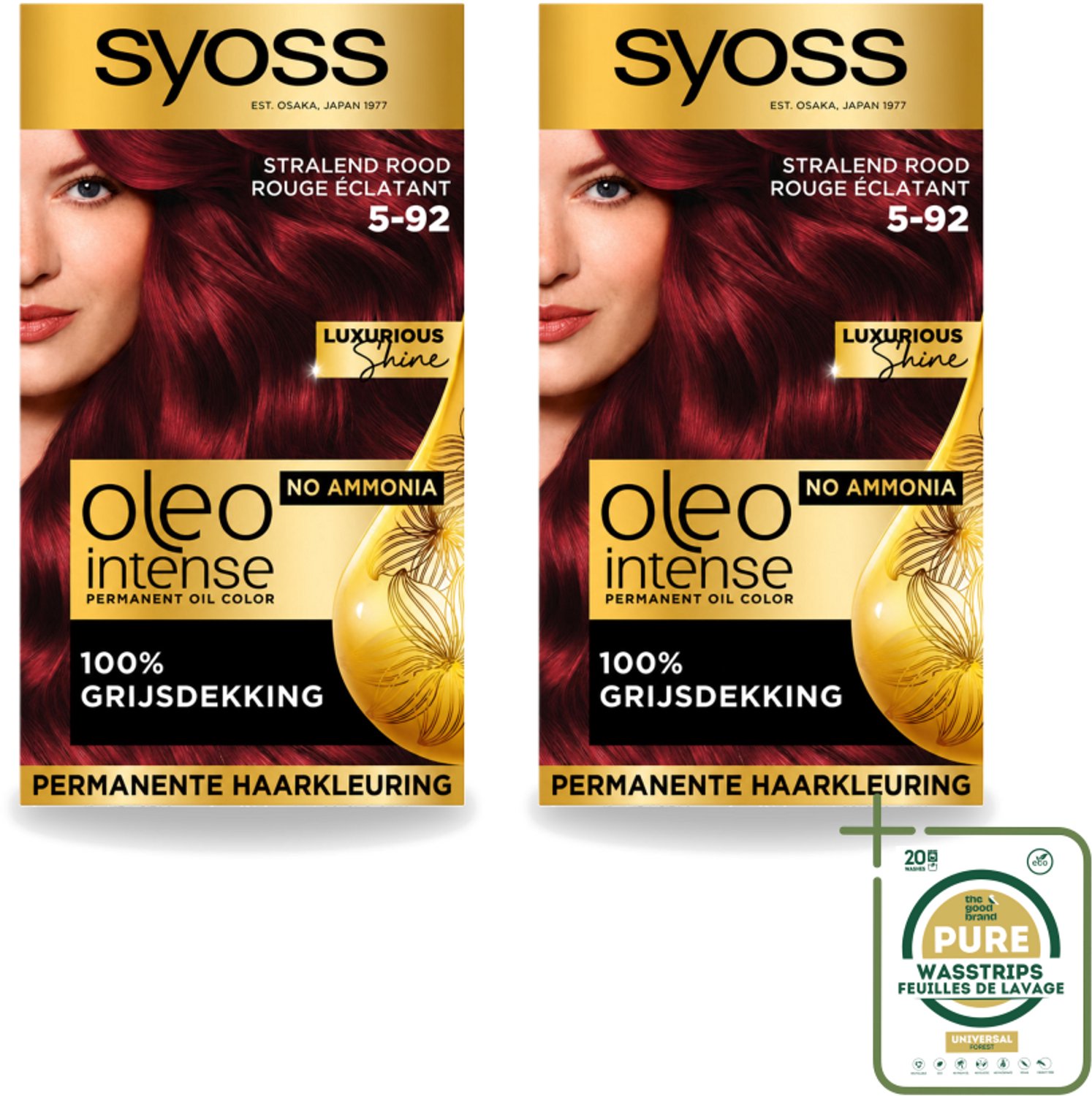 2 x SYOSS - Oleo Intense 5-92 - Haarverf - Permanente Haarkleuring - Stralend Rood - Langdurige Kleur - Wasstrips - Haarverf - Permanent Haarkleuring - Stralend Rood - Haarkleur - Haarverf Zonder Ammoniak
