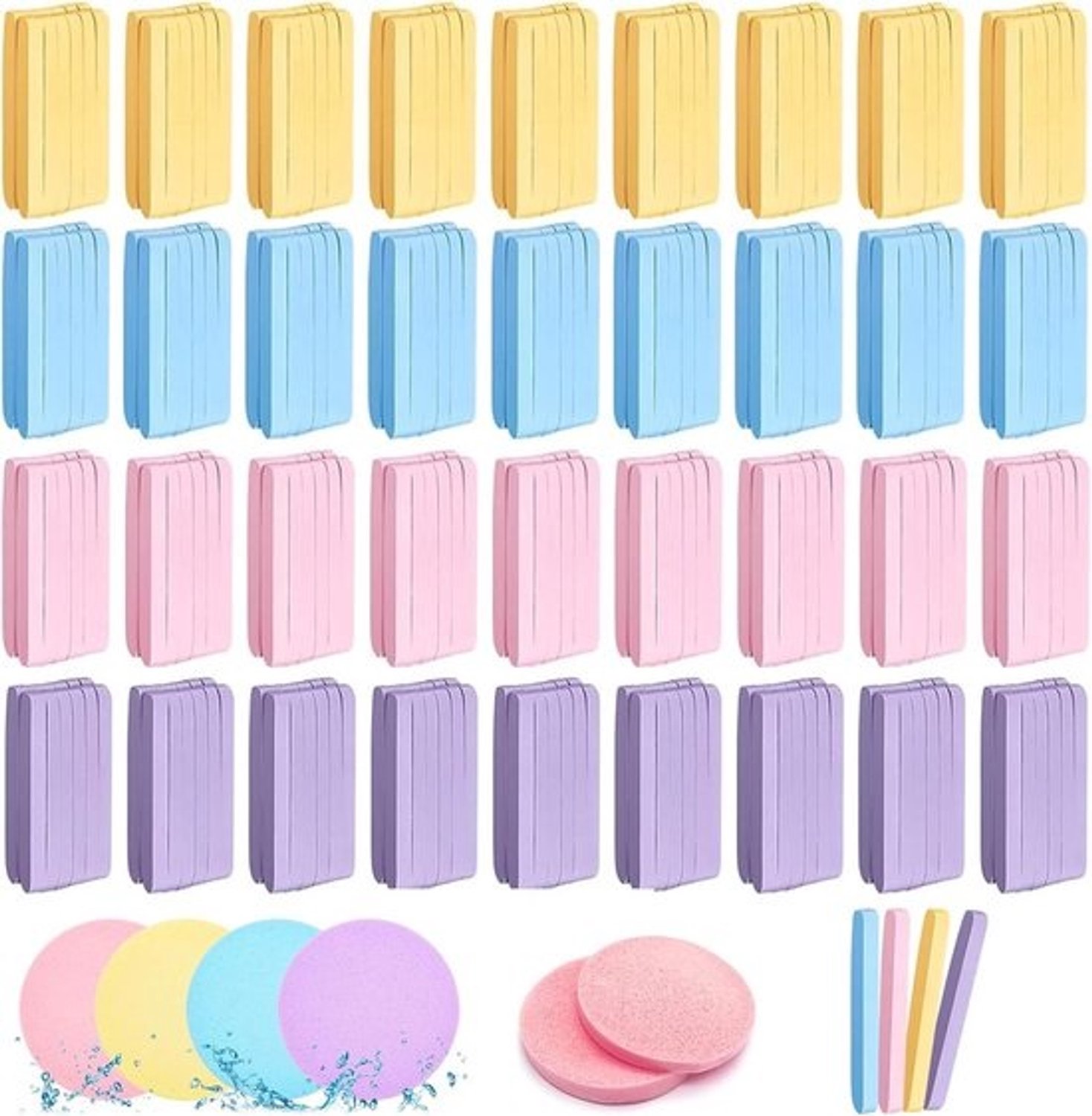 480x Gecomprimeerde Gezichtssponzen - Herbruikbaar voor reinigen, peelen en make-up verwijderen
