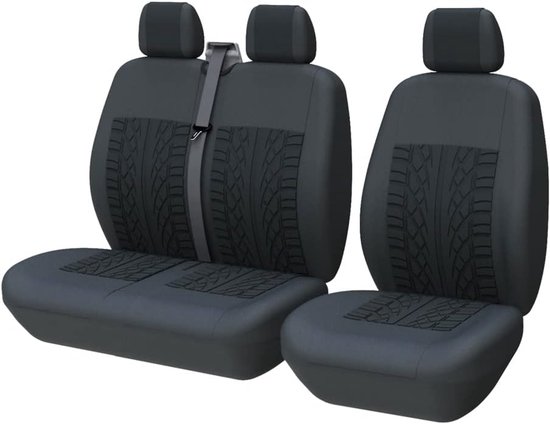 Universele Autostoelhoezen Set 1+2 - Zwart - Bestelwagen & Vrachtwagen