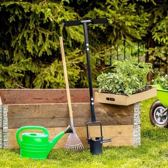 Bollenplanter Tuin - Plantgereedschap voor gazon - Bloembollen poten - Ergonomische grip - 44 x 21.8 cm - Zwart — afbeelding 3