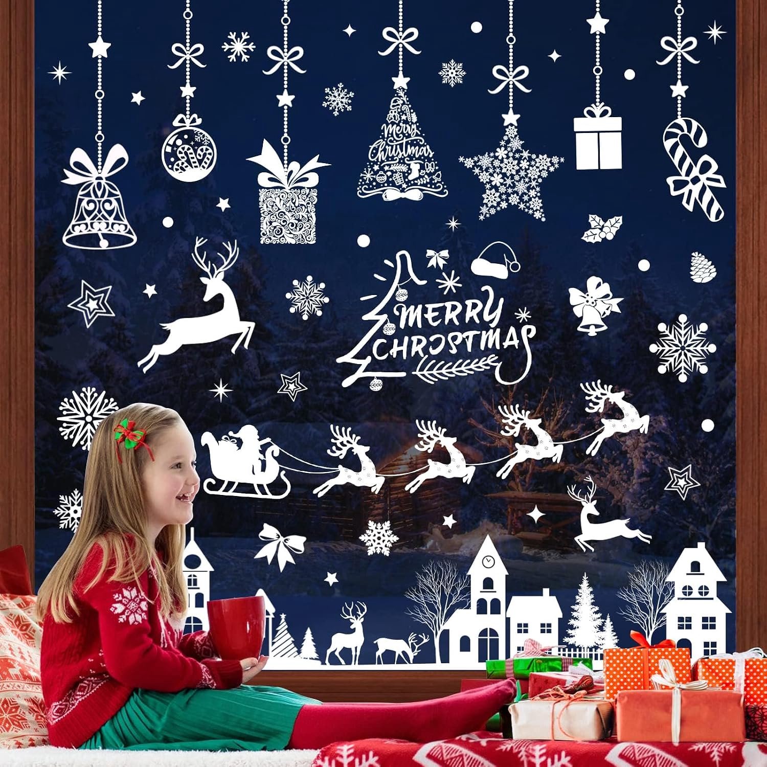 Kerst Raamstickers Sneeuwvlokken 193 Stuks Zelfklevend