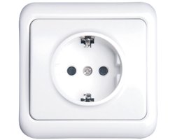 Wandcontactdoos - Igia Cuka - Inbouw - 1-voudig - Randaarde - Incl. Afdekraam - Wit