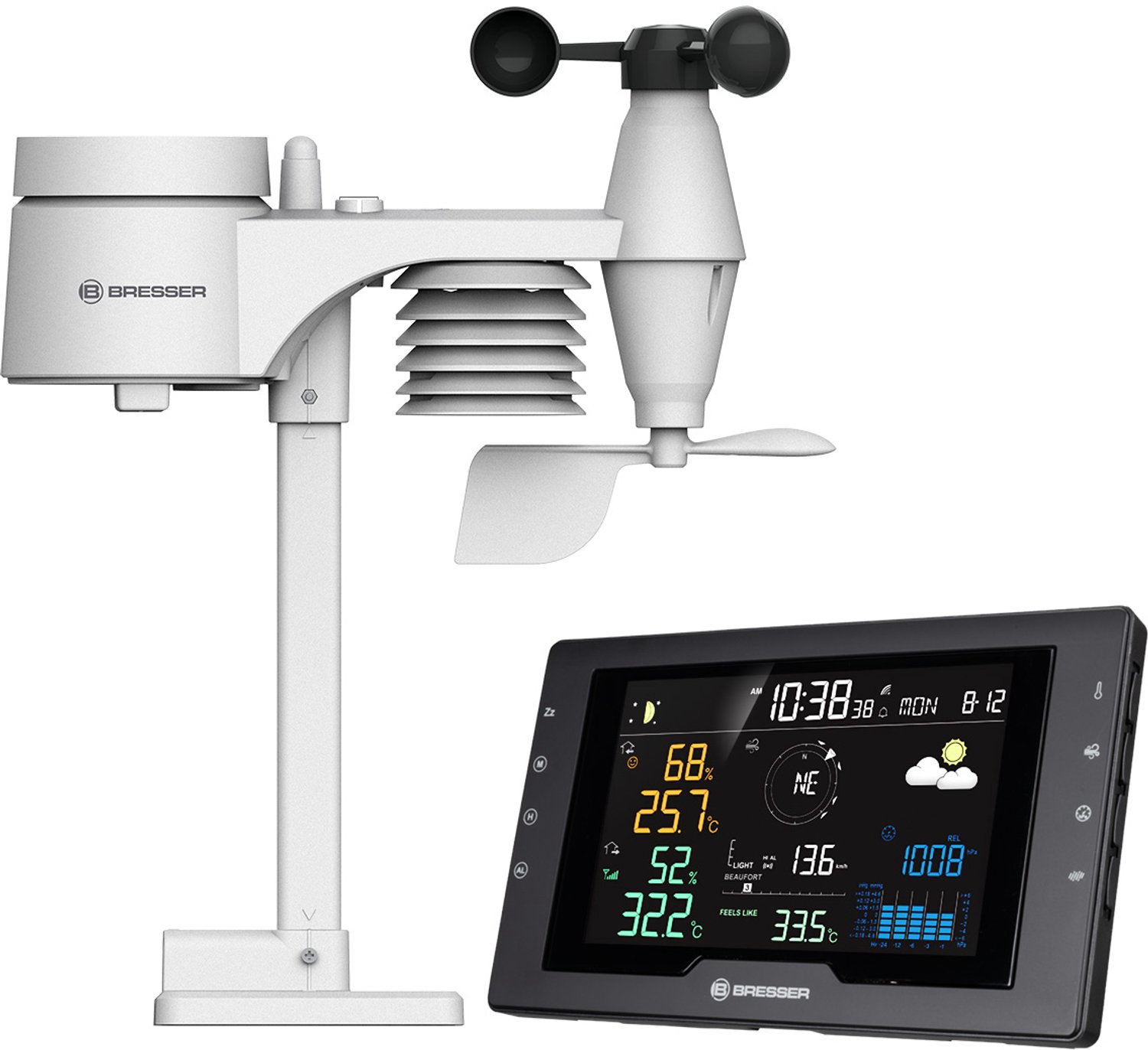 Bresser Weerstation - Azores Profi - 5-in-1 Multisensor - Zwart