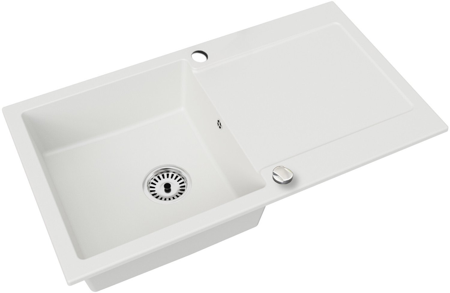 Faizee Home Granieten Spoelbak – Kwartscomposiet Keuken Spoelbak – Verschillende Modellen en Kleuren Element Weiß