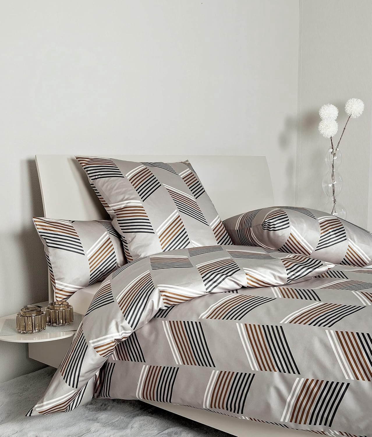 Janine Milano Mako Satijn Beddengoed 135x200cm + 80x80cm Walnoot